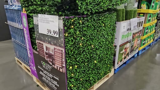 Golden Select Boxwood Artificial Hedge Panel with Lights
