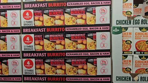 Three Bridges Egg Bacon Ham Burrito 4 CT / 32 OZ