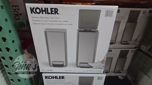 Kohler 6L Step Trash Can, 2-Pack, Stainless Steel