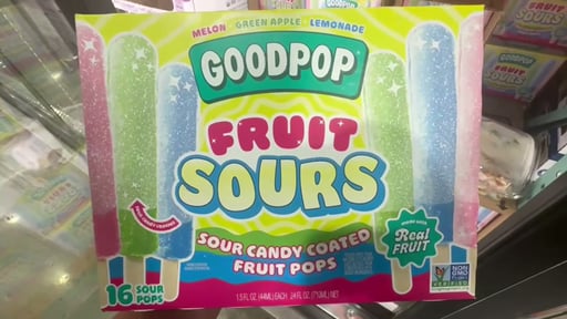 GoodPop Fruit Sours Sour Candy Coated Fruit Pops, 16 Count