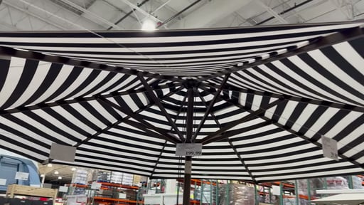 SunVilla 11' Round Cabana Stripe Aluminum Market Umbrella