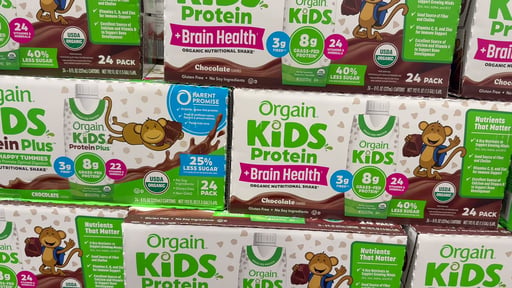Orgain Organic Kids Nutritional Shake, Chocolate, 8 fl oz, 24-Pack