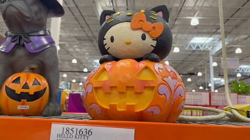 Hello Kitty 15" Jack-O-Lantern Glow in the Dark Figurine by Jim Shore