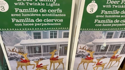 Outdoor Gold Deer Family with LED Lights, Set of 3