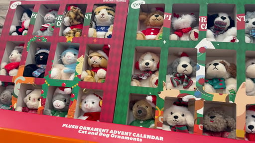 Plush Ornament Advent Calendar, Set of 12