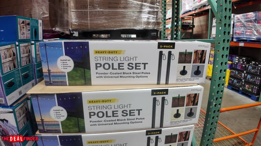 Excello Global Products 10 ft. String Light Pole, 2-Pack