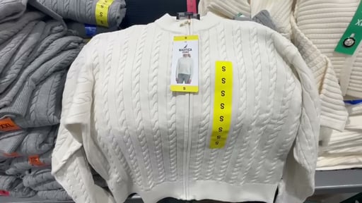 Nautica Women's Cable Knit Full Zip Sweater