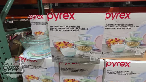 Pyrex 8-Piece Clear Glass Mixing Bowl Set
