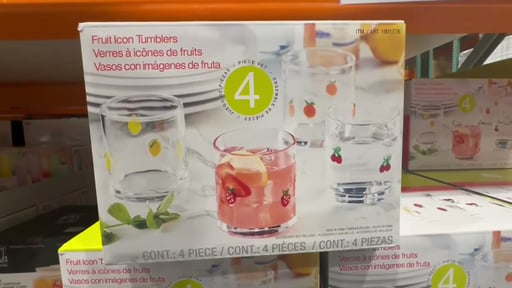 Pandex 14oz Fruit Icon Glass 4-Pack