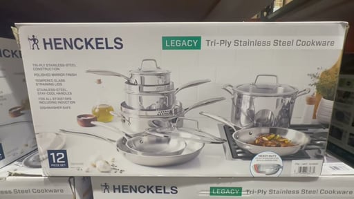 Henckels Tri-Ply Clad Stainless Steel Cookware Set 12-Piece