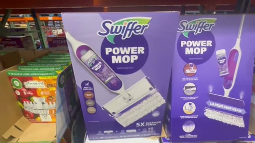 Swiffer PowerMop Starter Kit - 1 Mop, 2 Solution Bottles & 8 Pads
