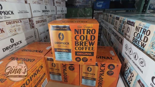 Dropkick Nitro Cold Brew Original Coffee, 4 x 12 oz Cans