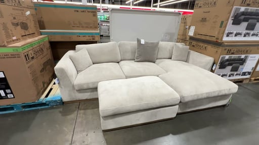 Henredon Caley Reversible Sofa Chaise with Ottoman