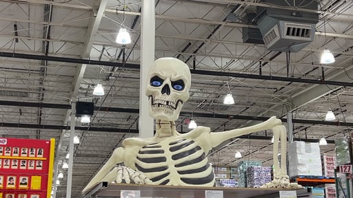 Giant Ground Breaking Skeleton with LCD Eyes and Sounds