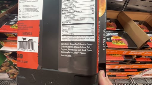 Rastelli's Wagyu & Cheddar Burgers 31.9 oz (1.99 lbs)