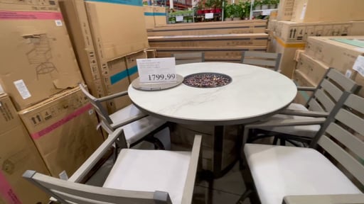 Agio Nicolet 7-Piece High Dining Set with Fire Table