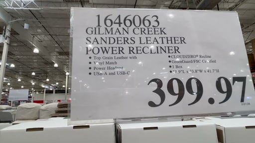 Gilman Creek Sanders Leather Power Recliner