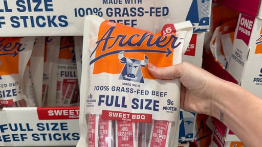 Country Archer Sweet BBQ Grass-Fed Beef Sticks, 16 oz Bag