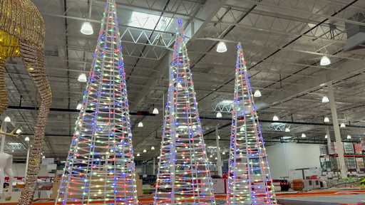 LED Cone Trees with Multi-Color Lights, Set of 3