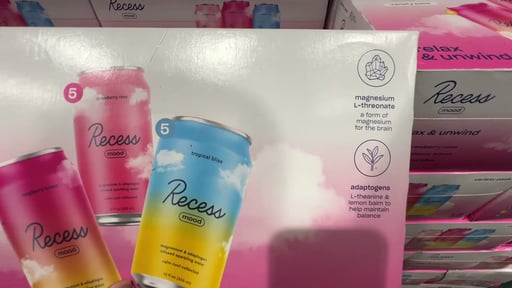 Recess Mood Magnesium & Adaptogen Drink Variety Pack, 15 x 12 oz