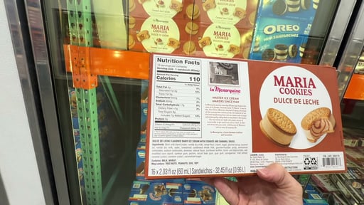 La Menorquina Maria Cookies Dulce de Leche Caramel Ice Cream Sandwich 16 CT