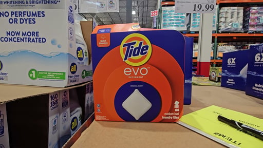 Tide Evo Laundry Detergent Tiles, Original Scent, 66 CT