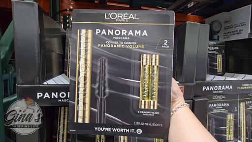 L'Oreal Paris Voluminous Panorama Mascara, Blackest Black, 0.33 FL OZ, 2-Pack