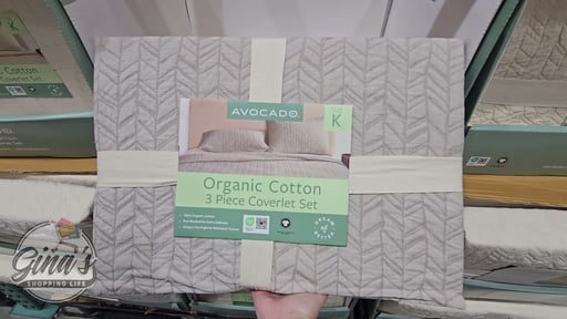 Avocado Coverlet Set Organic Cotton Percale 3-Piece Queen