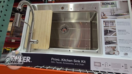 Kohler Provo 33" Dual Mount Single-Bowl Workstation Kitchen Sink Kit