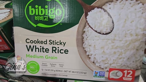 Bibigo Cooked Sticky White Rice Medium Grain 12/7.4 oz