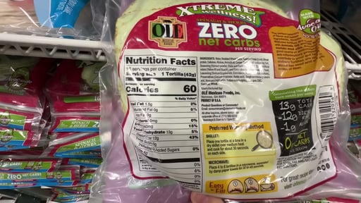 Ole Xtreme Wellness 8" Spinach Wrap Zero Net Carbs 16ct