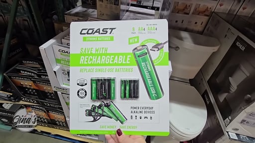 Coast Rechargeable Batteries with USB-C, 4 AA and 4 AAA Included