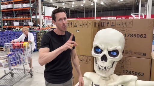 Giant Ground Breaking Skeleton with LCD Eyes and Sounds