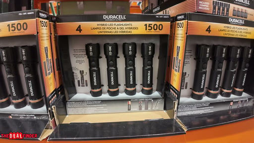 Duracell 1,500 Lumen Flashlight 4-Pack Hybrid Power