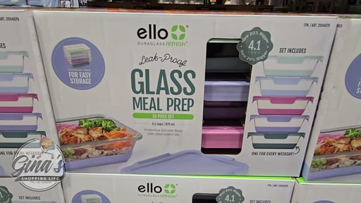 Ello DuraGlass 10-Piece 4.1 Cup Glass Meal Prep Containers