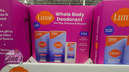 Lume Whole Body Deodorant 3-Pack — 2x 2.6 oz and 1x 0.5 oz Set