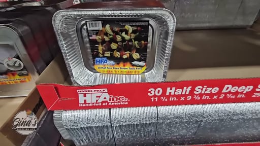 Eco Foil Half Size Steam Pans Deep, 30 count