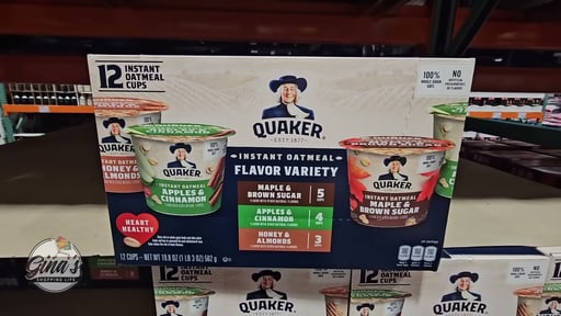 Quaker Instant Oatmeal Cups, Variety Pack, 12-Count