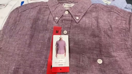 Weatherproof Vintage Men's Cotton/Linen Short Sleeve Shirt