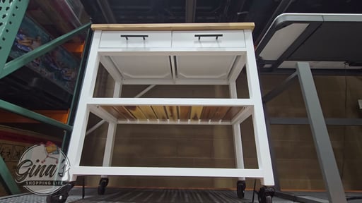 Seville Acacia Kitchen Cart with Acacia Shelves