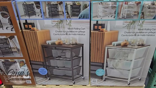 Edifice Mesh Rolling Cart, 3 Tiered Baskets