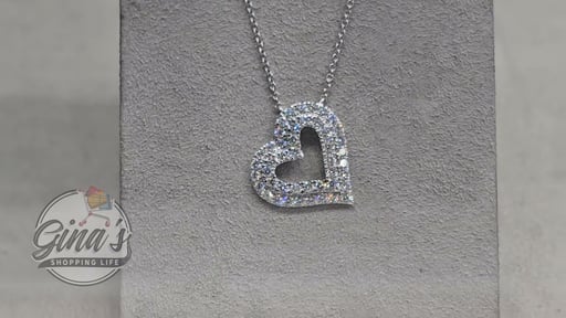 1.00ctw Round Diamond Heart Necklace 14kt White Gold