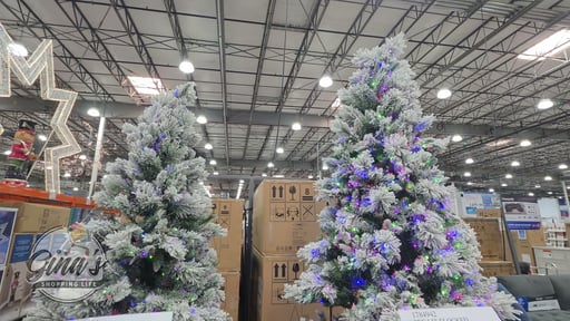7.5' Pre-Lit Flocked Micro LED with Twinkle Christmas Tree