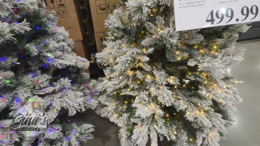 9' Pre-Lit Flocked Micro LED with Twinkle Christmas Tree