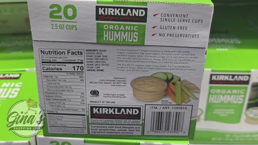 Kirkland Signature Organic Hummus Singles 20/2.5 oz
