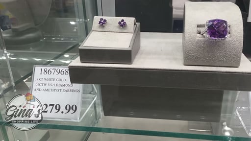 14kt White Gold .01ctw VS2I Diamond and Amethyst Earrings