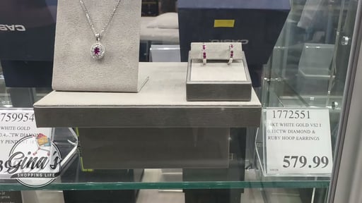 14kt White Gold VS2 I 0.11ctw Diamond & Ruby Hoop Earrings