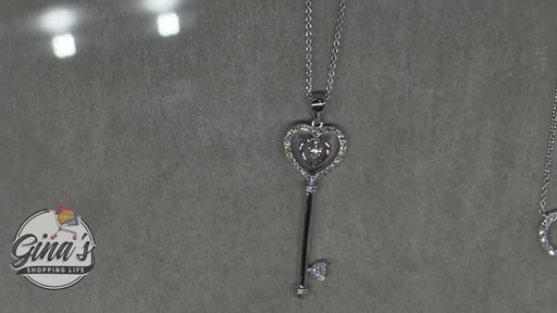 14kt White Gold VS2 Clarity, I Color 0.30 ctw Round Brilliant Diamond Key Pendant