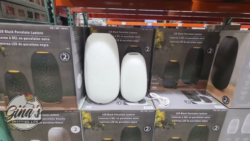 Evergreen LED Porcelain Lanterns, Set of 2