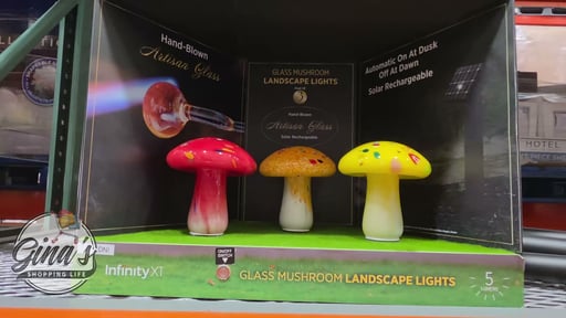 Infinity X1 Solar Glass Mushroom Lights 3-Pack